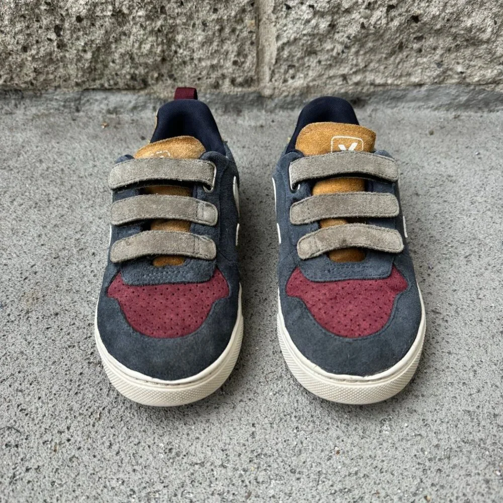 VEJA Multicolor V-10 Nautico Sneakers Boys 3 34 Colorblock Suede Shoes Sneaker - Picture 4 of 11